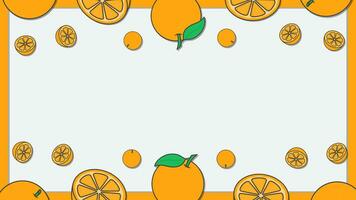 orange citrus- frukt bakgrund design mall. orange frukt tecknad serie vektor illustration. frukt