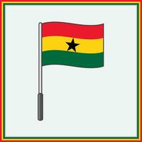 Ghana Flagge Karikatur Vektor Illustration. Flagge von Ghana eben Symbol Gliederung