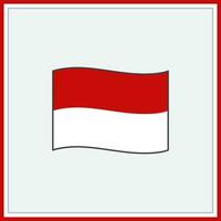 Indonesien Flagge Karikatur Vektor Illustration. Flagge von Indonesien eben Symbol Umriss. National Indonesien Flagge