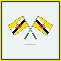flagga av brunei darussalam tecknad serie vektor illustration. brunei darussalam flagga platt ikon översikt