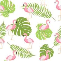 niedliche Retro nahtlose Flamingo Muster Hintergrund Vektor-Illustration