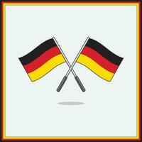 Flagge von Deutschland Karikatur Vektor Illustration. Deutschland Flagge eben Symbol Gliederung