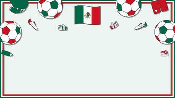 fotboll bakgrund design mall. fotboll tecknad serie vektor illustration. konkurrens i mexico