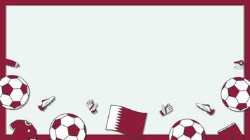 fotboll bakgrund design mall. fotboll tecknad serie vektor illustration. fotboll i qatar