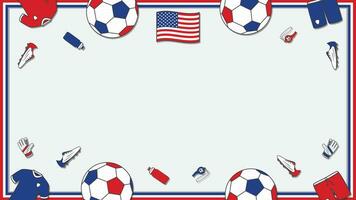 fotboll bakgrund design mall. fotboll tecknad serie vektor illustration. mästerskap i förenad stater