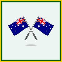 flagga av Australien tecknad serie vektor illustration. Australien flagga platt ikon översikt