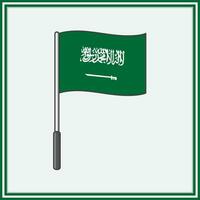 saudi arabien flagga tecknad serie vektor illustration. flagga av saudi arabien platt ikon översikt