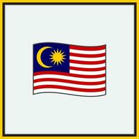 Malaysia Flagge Karikatur Vektor Illustration. Flagge von Malaysia eben Symbol Umriss. National Malaysia Flagge