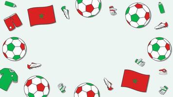 Fußball Hintergrund Design Vorlage. Fußball Karikatur Vektor Illustration. Turnier im Marokko