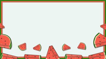 vattenmelon frukt bakgrund design mall. vattenmelon tecknad serie vektor illustration. frukt