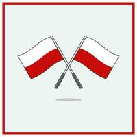 Flagge von Polen Karikatur Vektor Illustration. Polen Flagge eben Symbol Gliederung