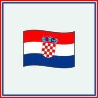 kroatien flagga tecknad serie vektor illustration. flagga av kroatien platt ikon översikt. nationell kroatien flagga