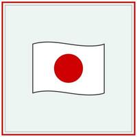Japan Flagge Karikatur Vektor Illustration. Flagge von Japan eben Symbol Umriss. National Japan Flagge