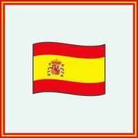 Spanien Flagge Karikatur Vektor Illustration. Flagge von Spanien eben Symbol Umriss. National Spanien Flagge