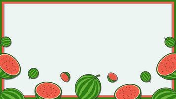 Wassermelone Obst Hintergrund Design Vorlage. Wassermelone Obst Karikatur Vektor Illustration. Natur