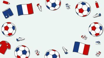 Fußball Hintergrund Design Vorlage. Fußball Karikatur Vektor Illustration. Turnier im Frankreich