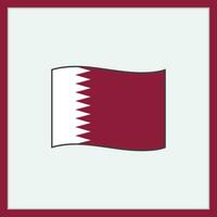 Katar Flagge Karikatur Vektor Illustration. Flagge von Katar eben Symbol Umriss. National Katar Flagge
