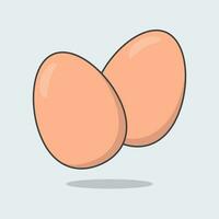 ägg tecknad serie vektor illustration. färsk ägg platt ikon översikt. ägg