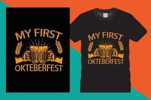 Oktoberfest T-Shirt Design Vektor Illustration, Bier Typografie Oktoberfest Design.