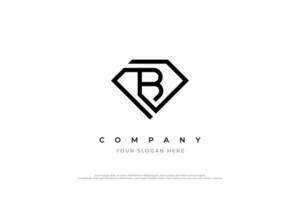 Diamant Brief b Logo Design vektor