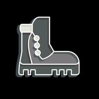 Symbol Stiefel. verbunden zu Camping Symbol. glänzend Stil. einfach Design editierbar. einfach Illustration vektor