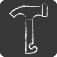 Symbol Hammer. verbunden zu Camping Symbol. Kreide Stil. einfach Design editierbar. einfach Illustration vektor