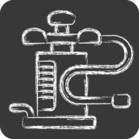 Symbol Luft Pumpe. verbunden zu Camping Symbol. Kreide Stil. einfach Design editierbar. einfach Illustration vektor