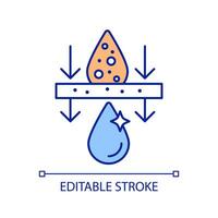 schmutzig Wasser Filtration System rgb Farbe Symbol. Flüssigkeit Wiederverwendung Technologie. Abwasser Behandlung Ausrüstung. Trinken Aqua. isoliert Vektor Illustration. einfach gefüllt Linie Zeichnung. editierbar Schlaganfall