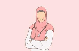 muslim läkare bär hijab illustration vektor