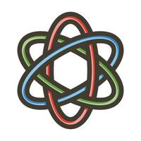 atom vektor tjock linje fylld färger ikon för personlig och kommersiell använda sig av.