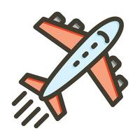 Flugzeug Vektor dick Linie gefüllt Farben Symbol zum persönlich und kommerziell verwenden.