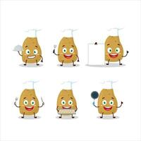 tecknad serie karaktär av potatis med olika kock uttryckssymboler vektor