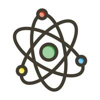 Atom Vektor dick Linie gefüllt Farben Symbol zum persönlich und kommerziell verwenden.