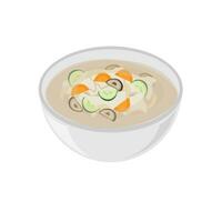 sujebi Meeresfrüchte Knödel Suppe Illustration Logo vektor