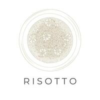 Italienisch Risotto Karikatur Linie Kunst Vektor Illustration Logo