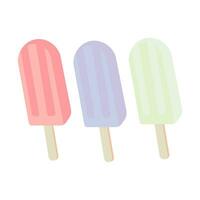 frisch Eis Eis am Stiel Illustration Logo mit Pastell- Farbe vektor