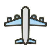 Flugzeug Vektor dick Linie gefüllt Farben Symbol zum persönlich und kommerziell verwenden.