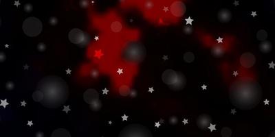 dunkelrote Vektorvorlage mit Kreisen, Sternen. abstraktes Design im Farbverlaufsstil mit Blasen, Sternen. Vorlage für Visitenkarten, Websites. vektor