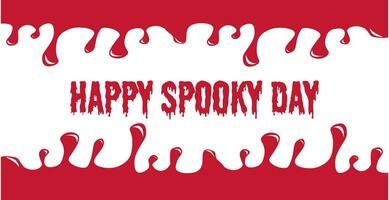 glücklich gespenstisch Tag Halloween und Blut fließen auf Weiß Hintergrund. Farbe rot Farbe fallenlassen. unheimlich Grusel und Angst Thema vektor