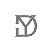 brev dy symbol överlappande platt design logotyp vektor