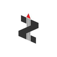 Brief z Streifen geometrisch Pfeil Logo Vektor