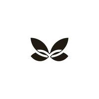 fjäril vingar symbol överlappande geometrisk logotyp vektor