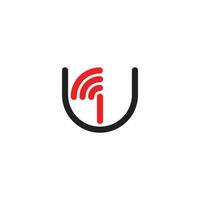Brief ui Linie Signal Radio Clever Telefon Symbol Logo Vektor