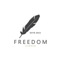 Feder Logo Design minimalistisch Vektor Vorlage