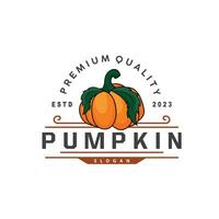 pumpa logotyp premie vegetabiliska frukt design enkel minimalistisk mall vektor enkel