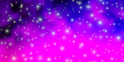 hellviolette, rosa Vektorschablone mit Neonsternen. dekorative Illustration mit Sternen auf abstrakter Schablone. Design für Ihre Unternehmensförderung. vektor