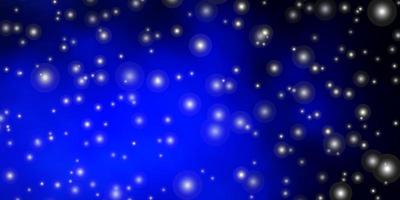 dunkelblaues Vektorlayout mit hellen Sternen. dekorative Illustration mit Sternen auf abstrakter Vorlage. bestes Design für Ihre Anzeige, Poster, Banner. vektor