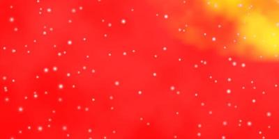 ljus orange vektor bakgrund med små och stora stjärnor. oskärpa dekorativ design i enkel stil med stjärnor. mönster för nyårsannons, häften.