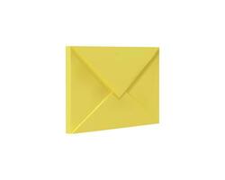 3d machen leer Gelb Brief Papier Seite Sicht. realistisch Vektor Illustration im Plastik Stil. Email Botschaft Symbol zum Geschäft, Büro. Lieferung Briefumschlag Plastilin. Weg von Kommunikation
