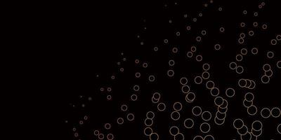 dunkelorange Vektorschablone mit Kreisen. Illustration mit Satz von leuchtenden bunten abstrakten Kugeln. Design für Plakate, Banner. vektor